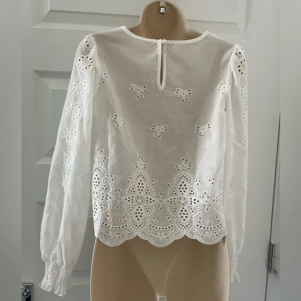 **NEW** SHEIN White Eyelet Blouse - XS